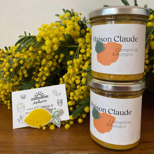 Toujours sur soi, broche citron (1 broche & 2 pots de confiture)