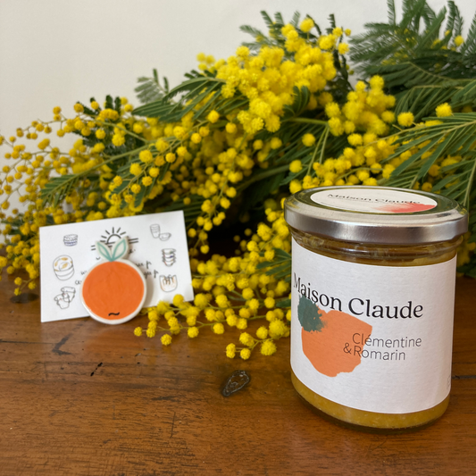 Toujours sur soi, broche orange (1 broche & 1 pot de confiture)