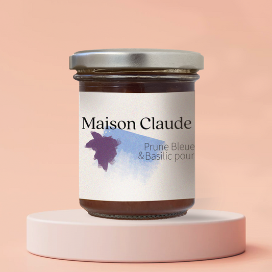 Pot de confiture prune bleue & basilic pourpre | Maison Claude